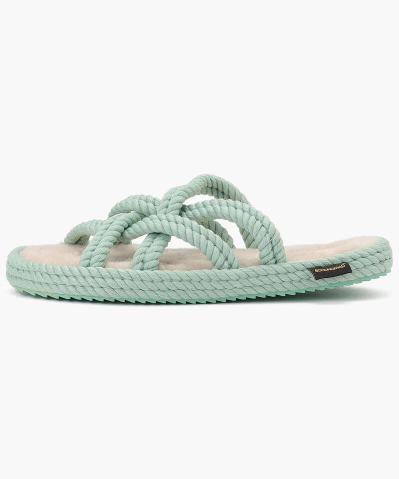 【BOHONOMAD】ボドルム ファーリースリッパ/ミント ポリプロピレン ファー/サンダル詳細画像1