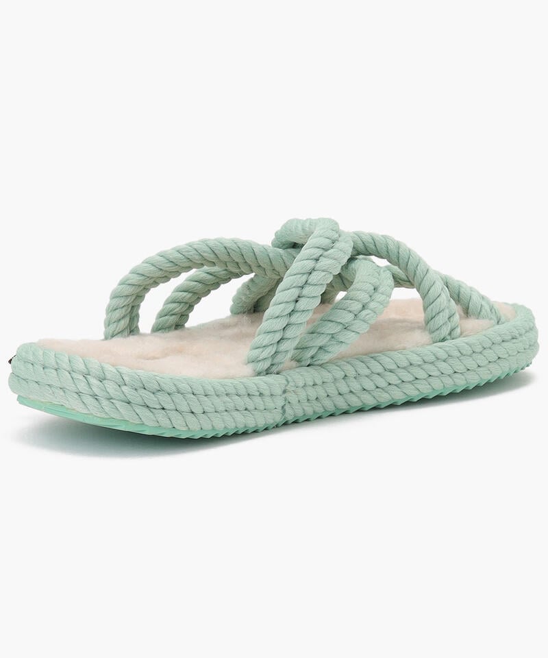 【BOHONOMAD】ボドルム ファーリースリッパ/ミント ポリプロピレン ファー/サンダル詳細画像3