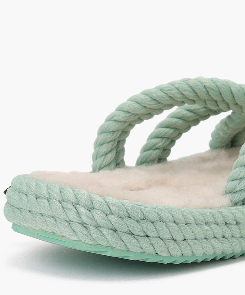 【BOHONOMAD】ボドルム ファーリースリッパ/ミント ポリプロピレン ファー/サンダル詳細画像5