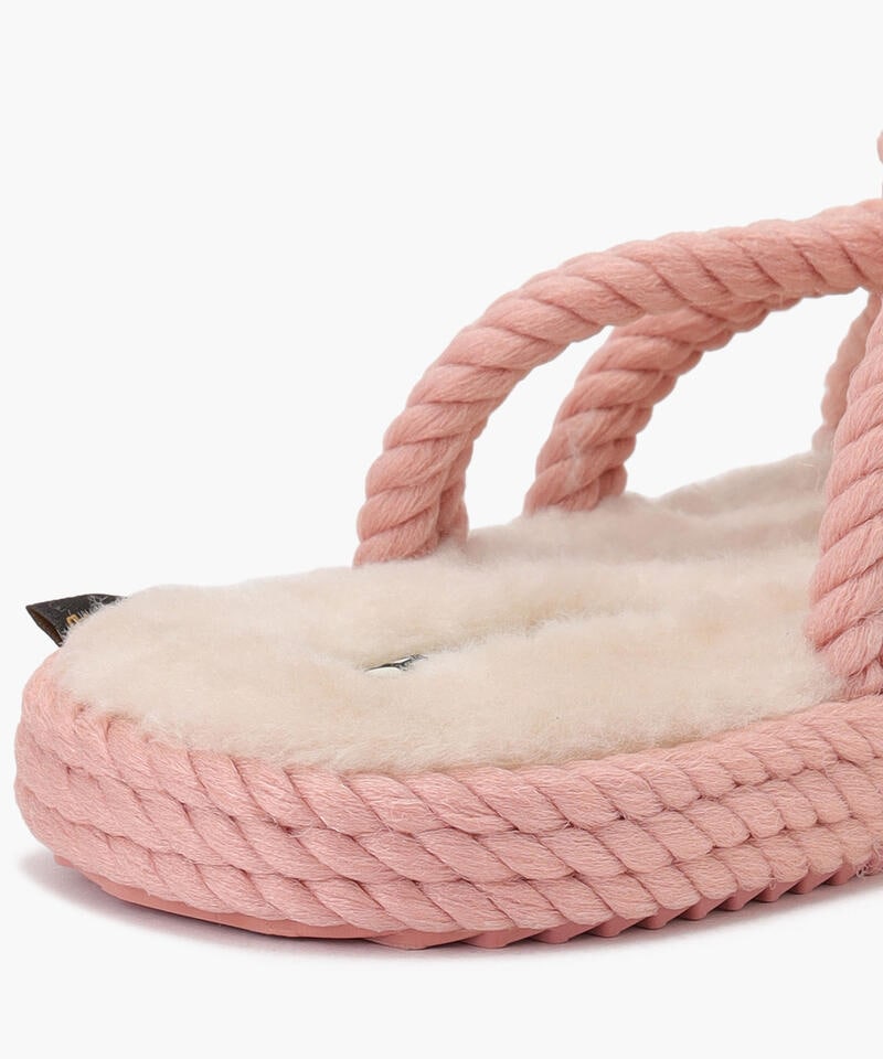 【BOHONOMAD】ボドルム ファーリースリッパ/ピンク ポリプロピレン ファー/サンダル詳細画像5