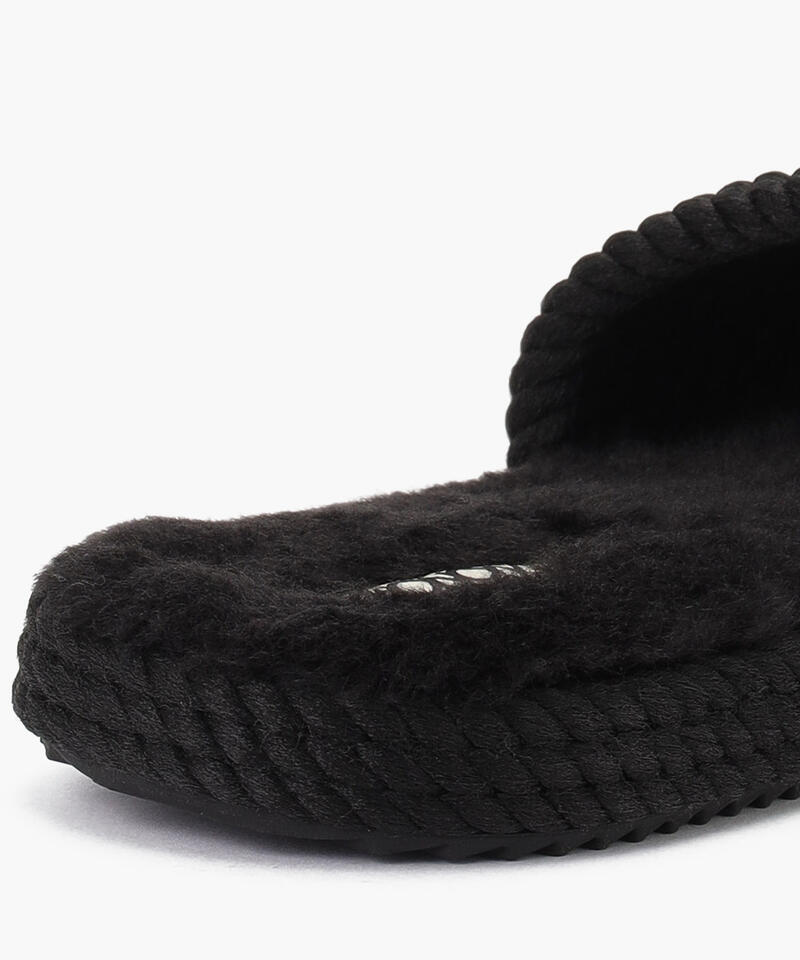 【BOHONOMAD】サントロペ ファーリースリッパ/ブラック ポリプロピレン ファー/サンダル詳細画像5