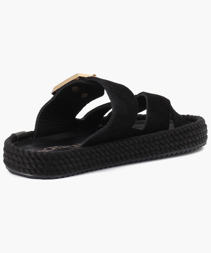 【BOHONOMAD】セビリア/ブラック ベロアレザー/サンダル メンズ レディース/ボホノマド詳細画像3