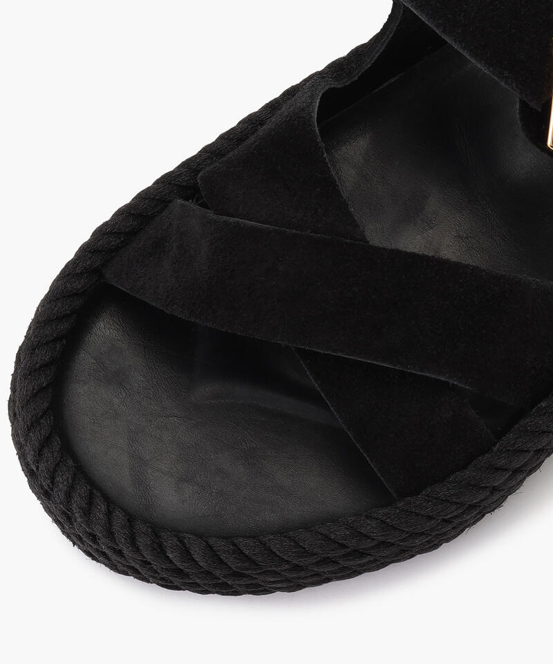 【BOHONOMAD】セビリア/ブラック ベロアレザー/サンダル メンズ レディース/ボホノマド詳細画像4