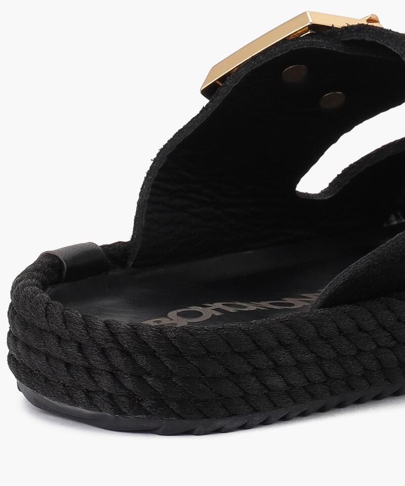 【BOHONOMAD】セビリア/ブラック ベロアレザー/サンダル メンズ レディース/ボホノマド詳細画像5