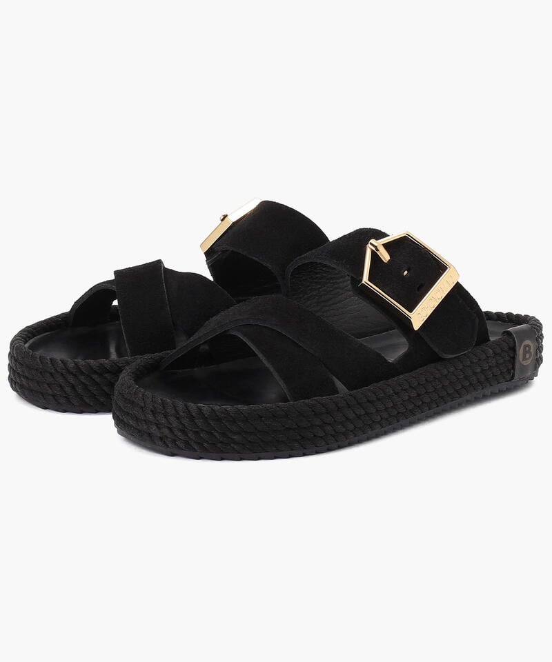 【BOHONOMAD】セビリア/ブラック ベロアレザー/サンダル メンズ レディース/ボホノマド