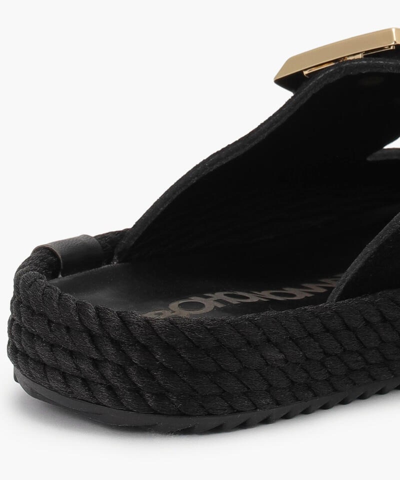 【BOHONOMAD】シドニー/ブラック ベロアレザー/サンダル メンズ レディース詳細画像5