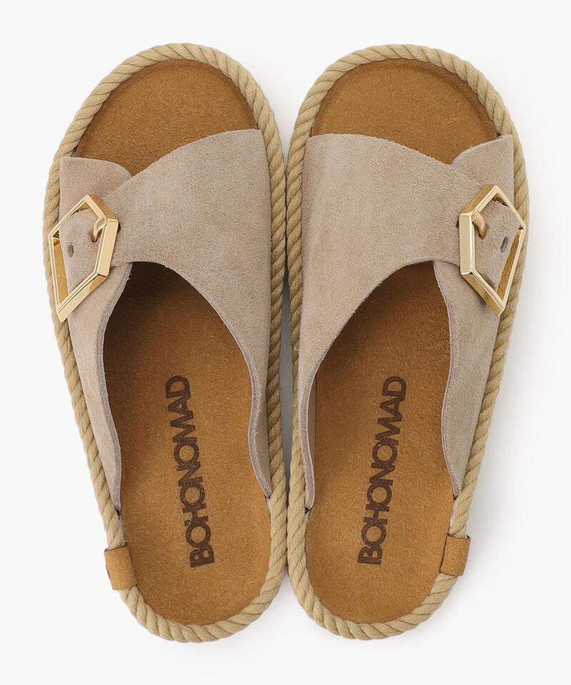 【BOHONOMAD】カサブランカ/トープ ベロアレザー/サンダル メンズ レディース詳細画像6