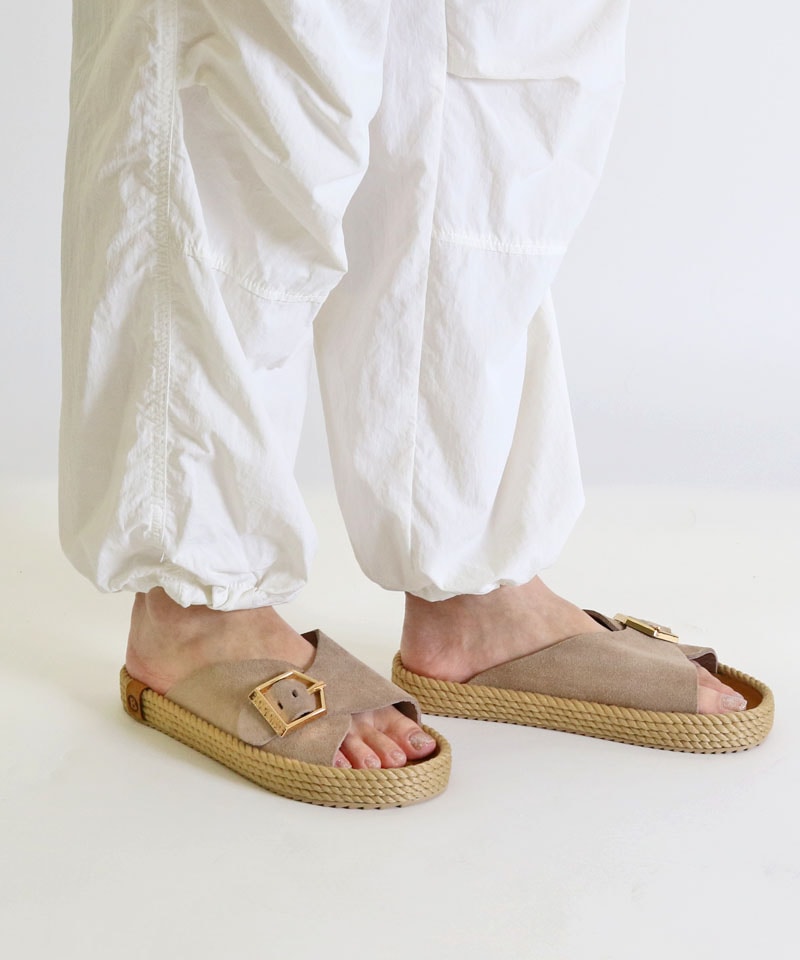 【BOHONOMAD】カサブランカ/トープ ベロアレザー/サンダル メンズ レディース