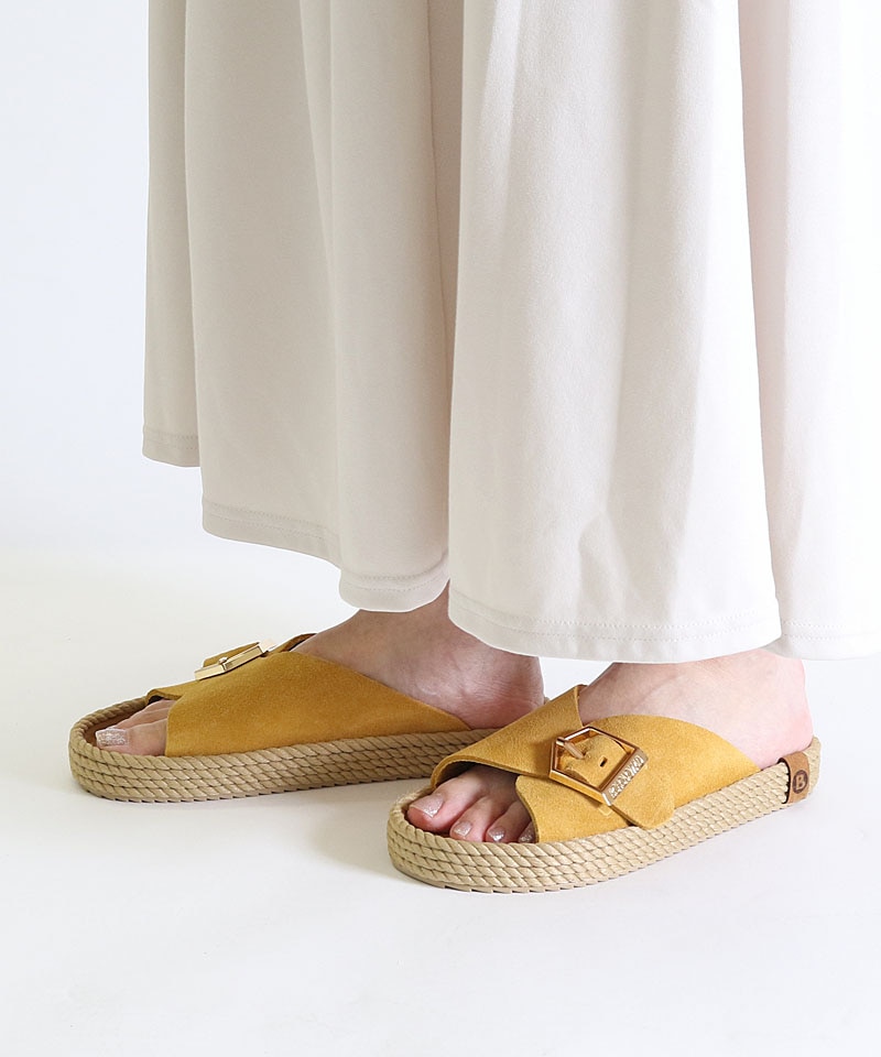 【BOHONOMAD】カサブランカ/マスタード ベロアレザー/サンダル メンズ レディース