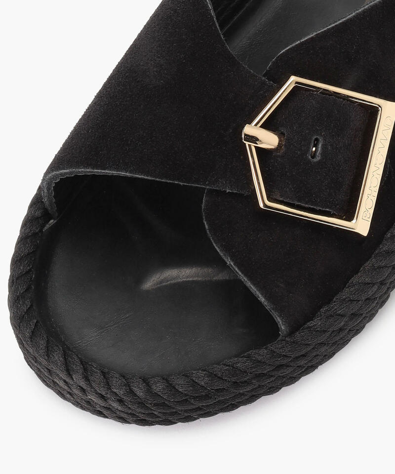 【BOHONOMAD】カサブランカ/ブラック ベロアレザー/サンダル メンズ レディース詳細画像4