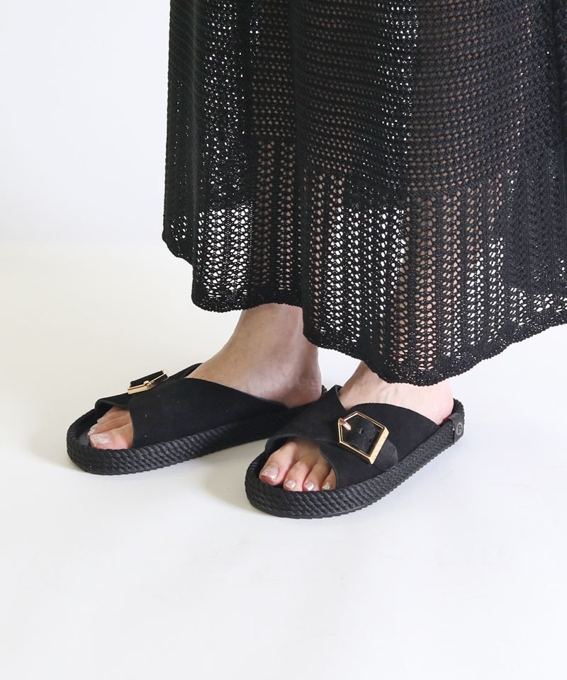 【BOHONOMAD】カサブランカ/ブラック ベロアレザー/サンダル メンズ レディース詳細画像8