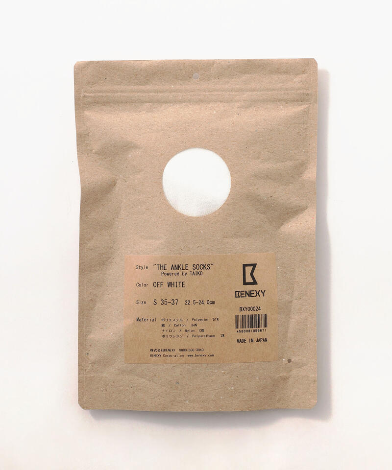【ベネクシー】ザ アンクルソックス/オフホワイト ポリエステル コットン/靴下 メンズ レディース詳細画像4