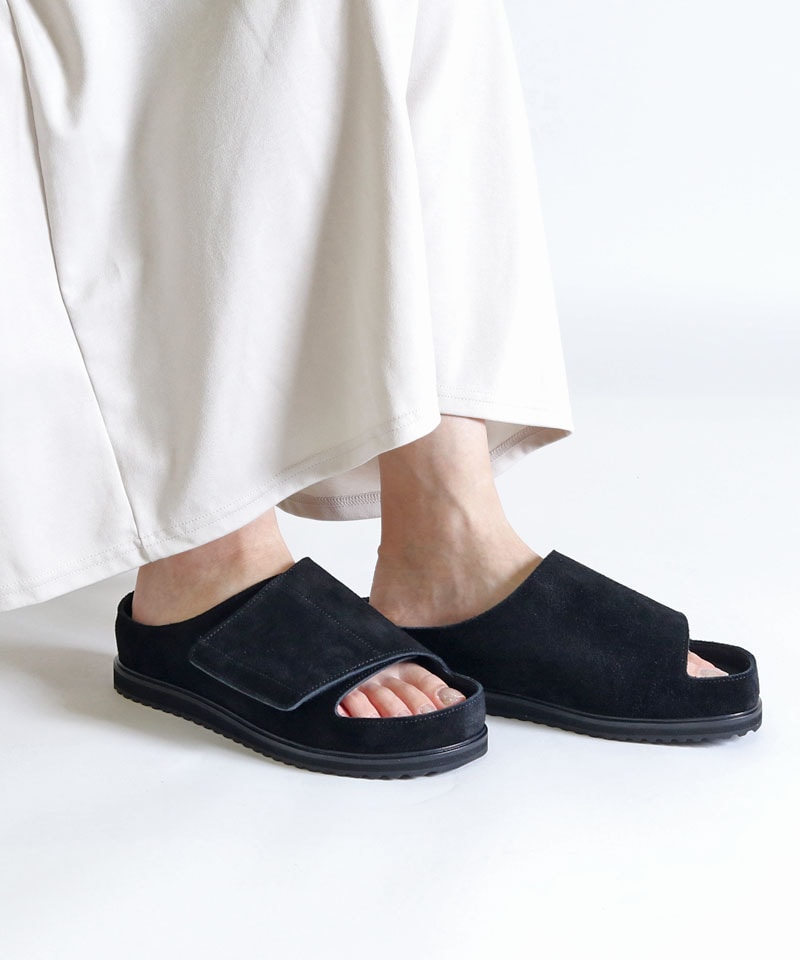 【ベネクシー】180W リラックス/ブラック ベロアレザー/サンダル メンズ レディース詳細画像7