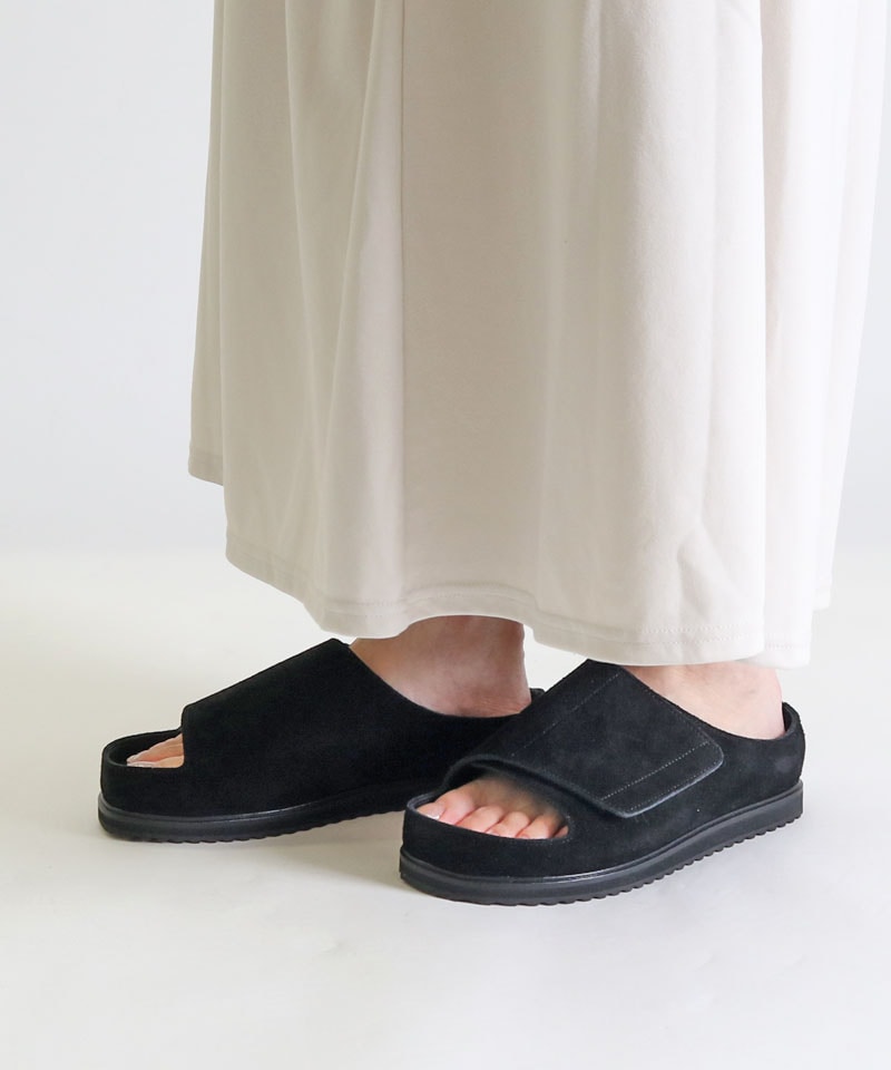 【ベネクシー】180W リラックス/ブラック ベロアレザー/サンダル メンズ レディース詳細画像8