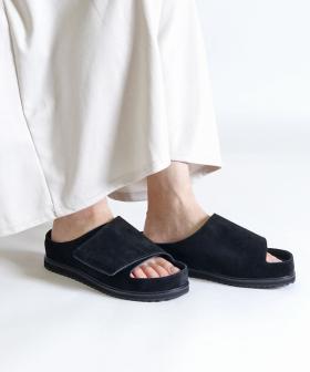 【ベネクシー】180W スリム/ブラック ベロアレザー/サンダル メンズ レディース/BENEXY