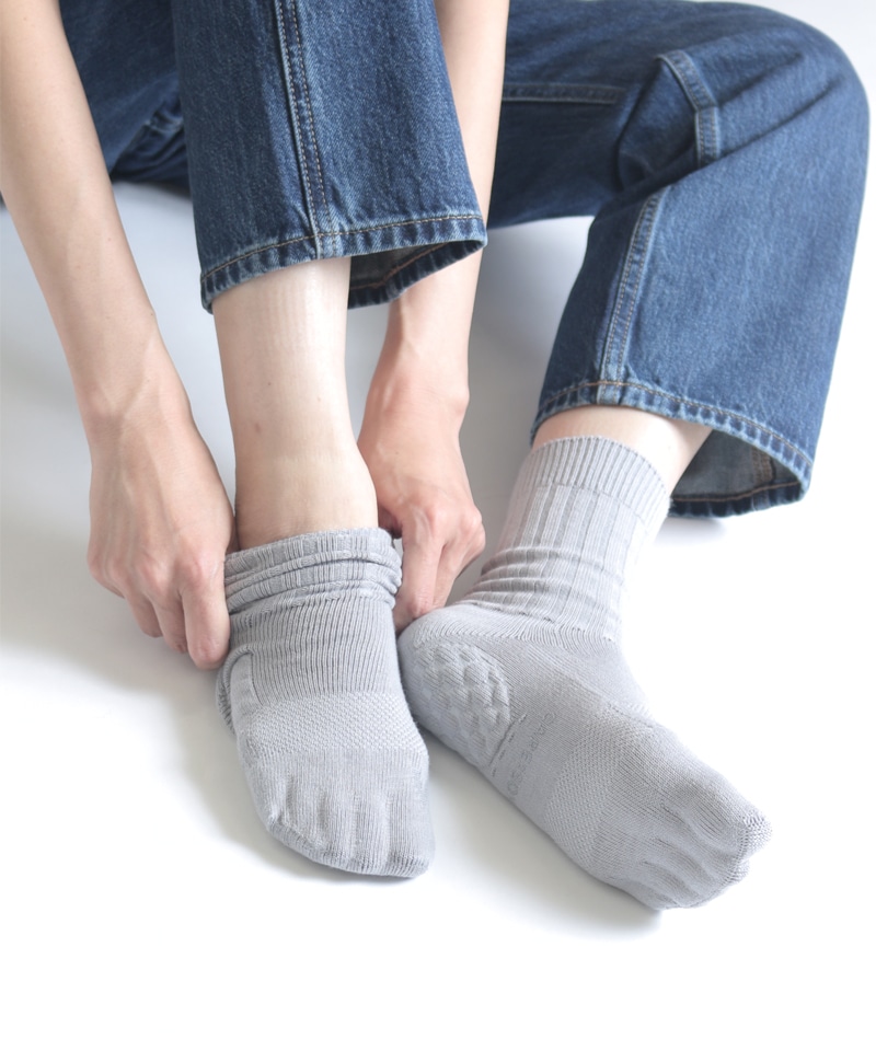 【ケアソク】ととのえる ベーシック/ライトグレー ポリエステル コットン/ソックス メンズ/CARE:SOKU詳細画像6