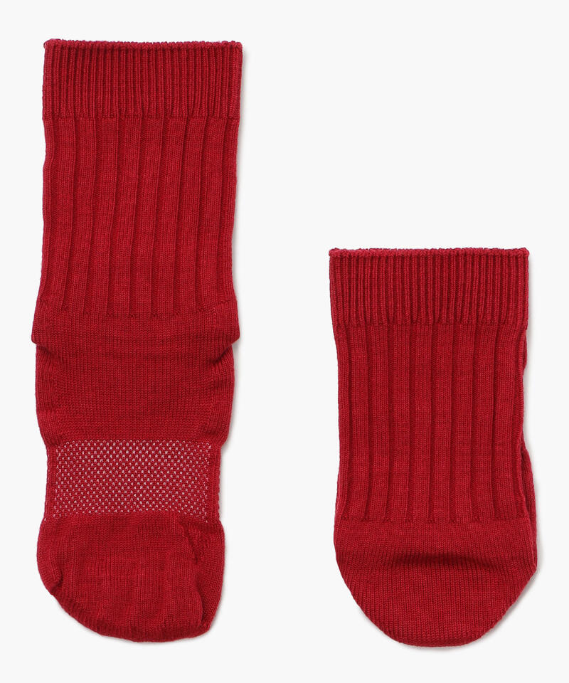 【ケアソク】ととのえる ベーシック/レッド ポリエステル コットン/ソックス レディース/CARE:SOKU