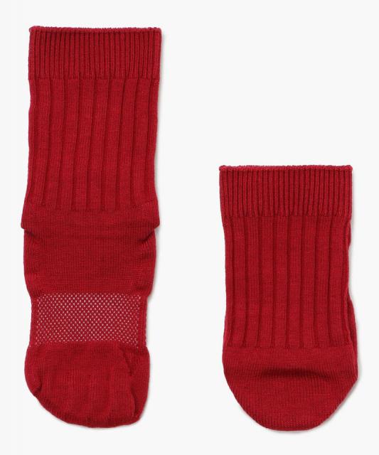 【ケアソク】ととのえる ベーシック/レッド ポリエステル コットン/ソックス レディース/CARE:SOKU