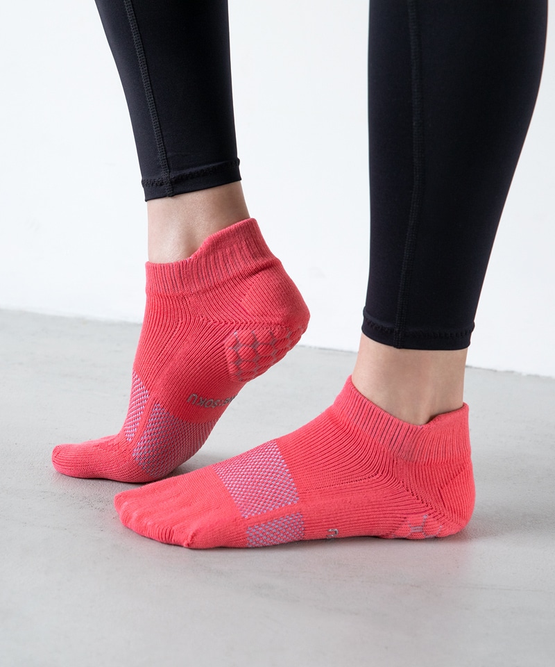 【ケアソク】ととのえる ウォーキング/ピンク ポリエステル コットン/ソックス レディース/CARE:SOKU