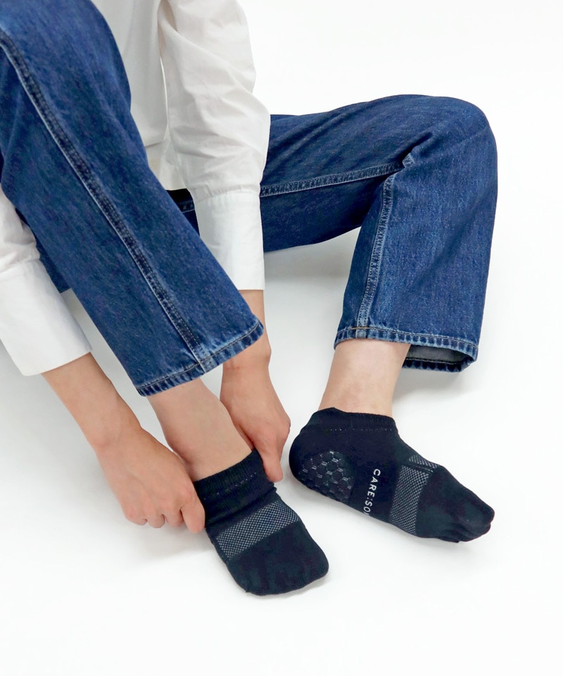 【ケアソク】ととのえる ウォーキング/ブラック ポリエステル コットン/ソックス レディース/CARE:SOKU詳細画像9