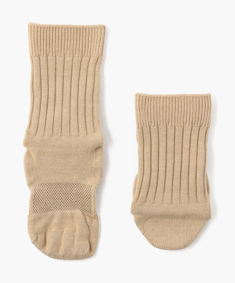 【ケアソク】ととのえる ベーシック/きなこ ポリエステル コットン/ソックス レディース/CARE:SOKU詳細画像1