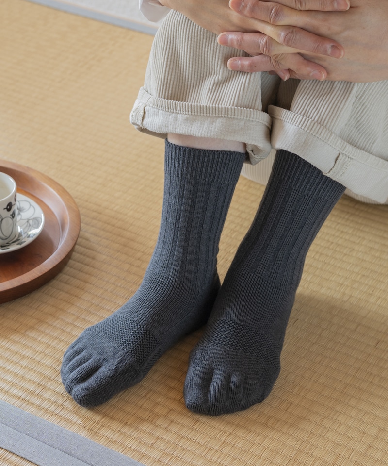 【ケアソク】ととのえる ベーシック/黒ごま ポリエステル コットン/ソックス レディース/CARE:SOKU