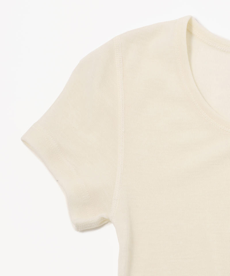 【ヨハ】マリー Tシャツ/ホワイト ウール/カットソー半袖 レディース/Joha MARIE詳細画像4