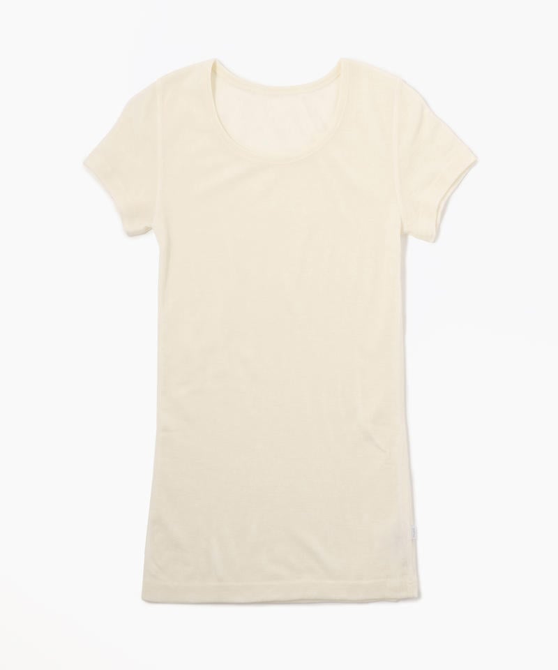 【ヨハ】マリー Tシャツ/ホワイト ウール/カットソー半袖 レディース/Joha MARIE