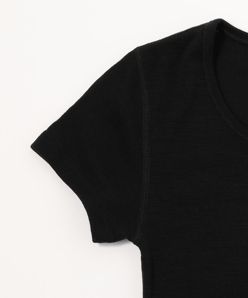 【ヨハ】マリー Tシャツ/ブラック ウール/カットソー半袖 レディース/Joha MARIE詳細画像4