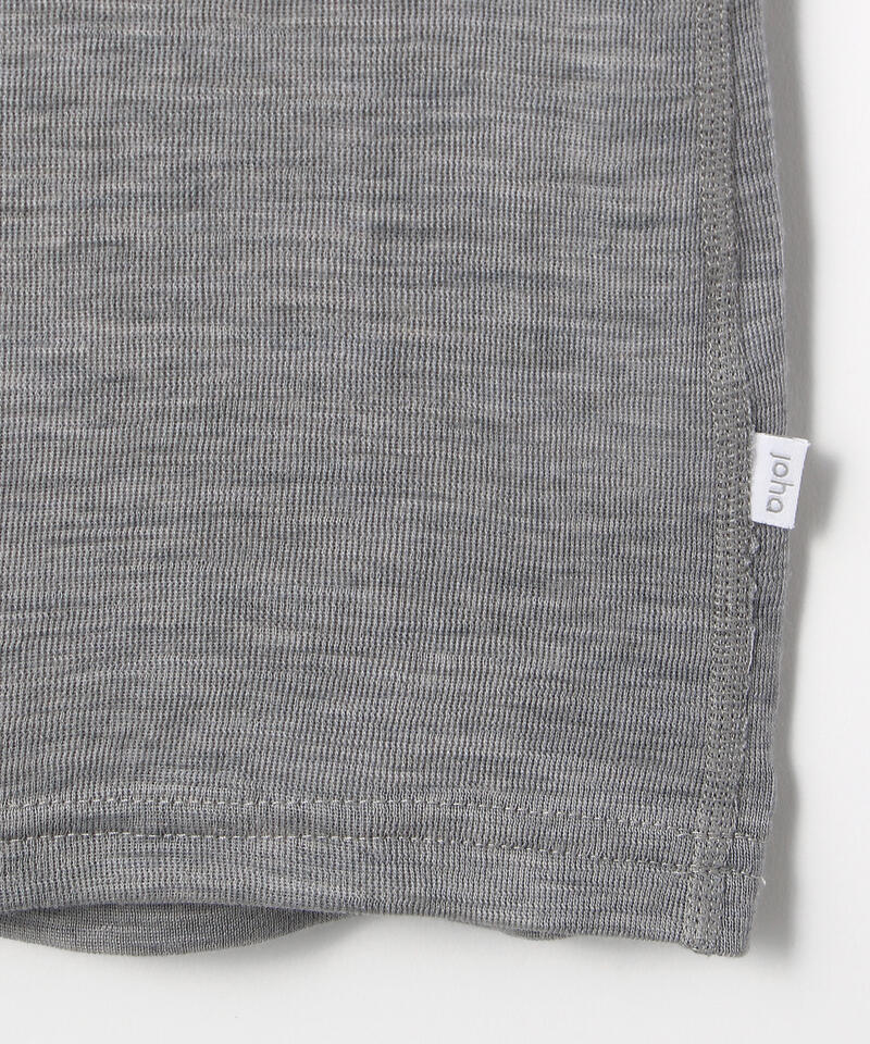 【ヨハ】ローズ Tシャツ/ライトグレー ウール/カットソー半袖 レディース/Joha ROSE詳細画像5