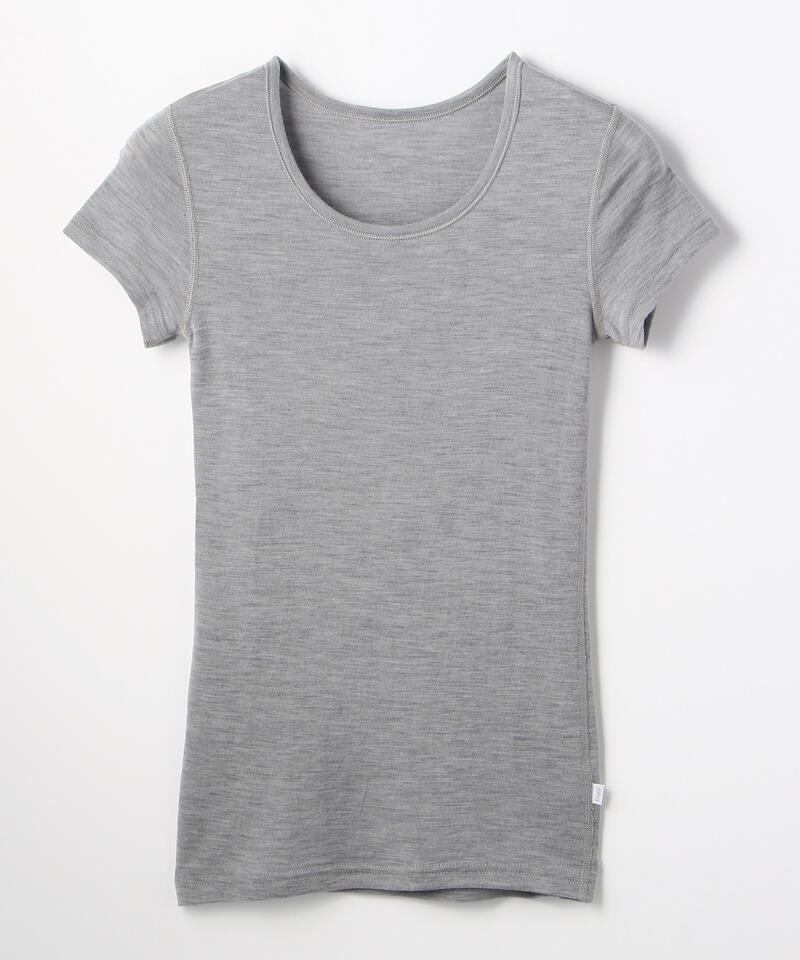 【ヨハ】ローズ Tシャツ/ライトグレー ウール/カットソー半袖 レディース/Joha ROSE