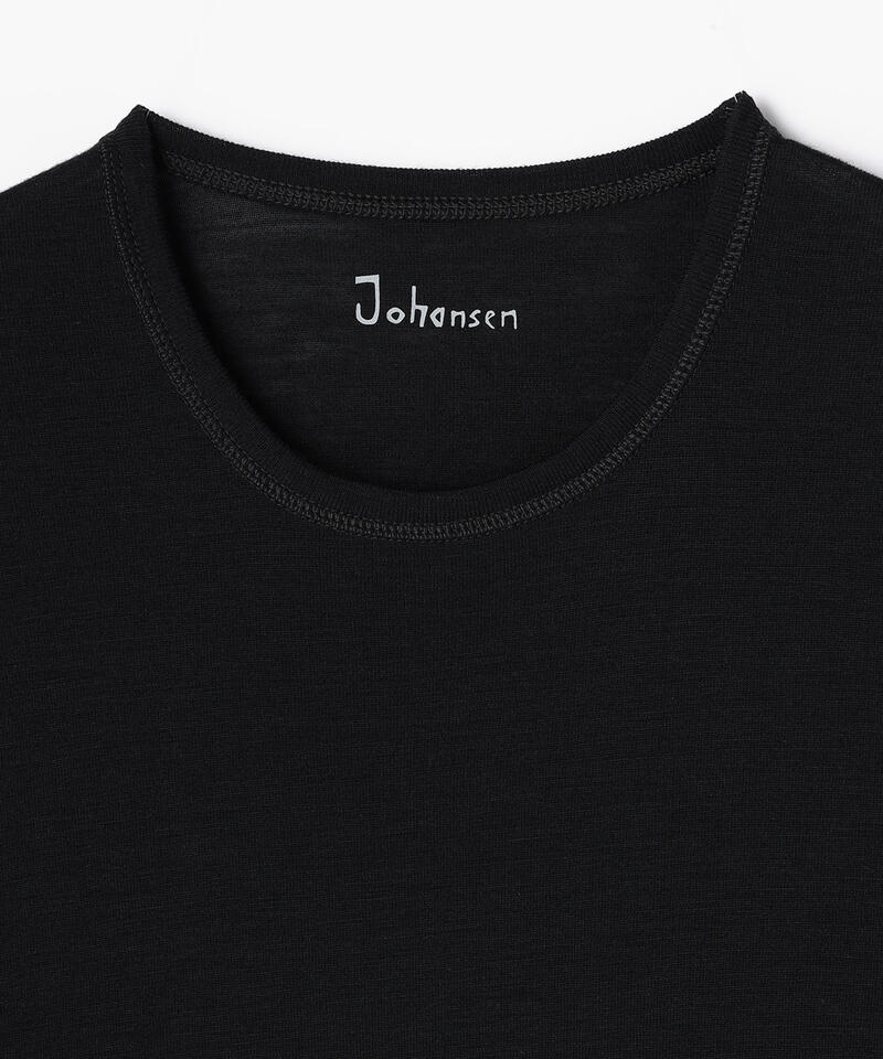 【ヨハ】メンズウール Tシャツ/ブラック ウール/アンダーウェア半袖 メンズ/joha詳細画像2