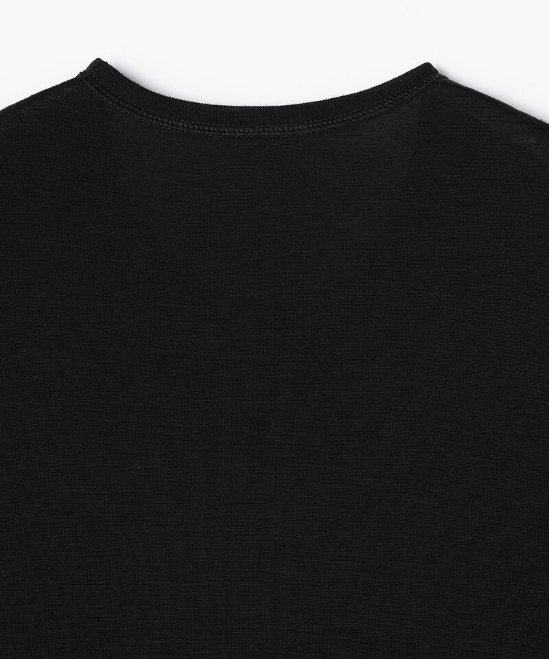 【ヨハ】メンズウール Tシャツ/ブラック ウール/アンダーウェア半袖 メンズ/joha詳細画像3