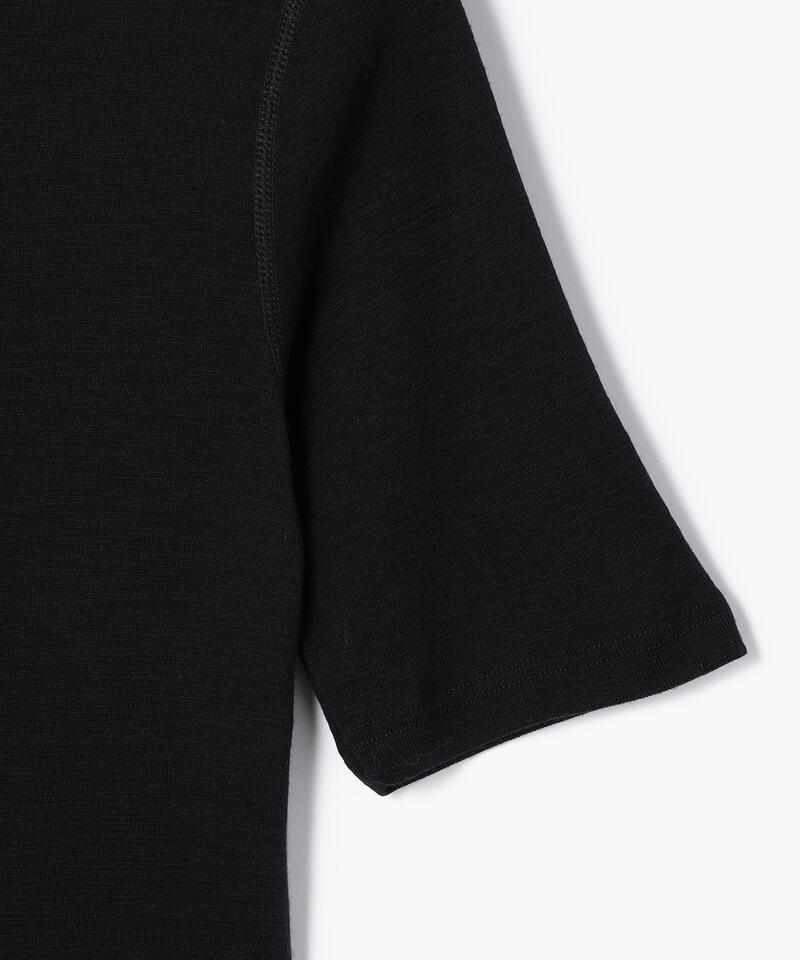【ヨハ】メンズウール Tシャツ/ブラック ウール/アンダーウェア半袖 メンズ/joha詳細画像4