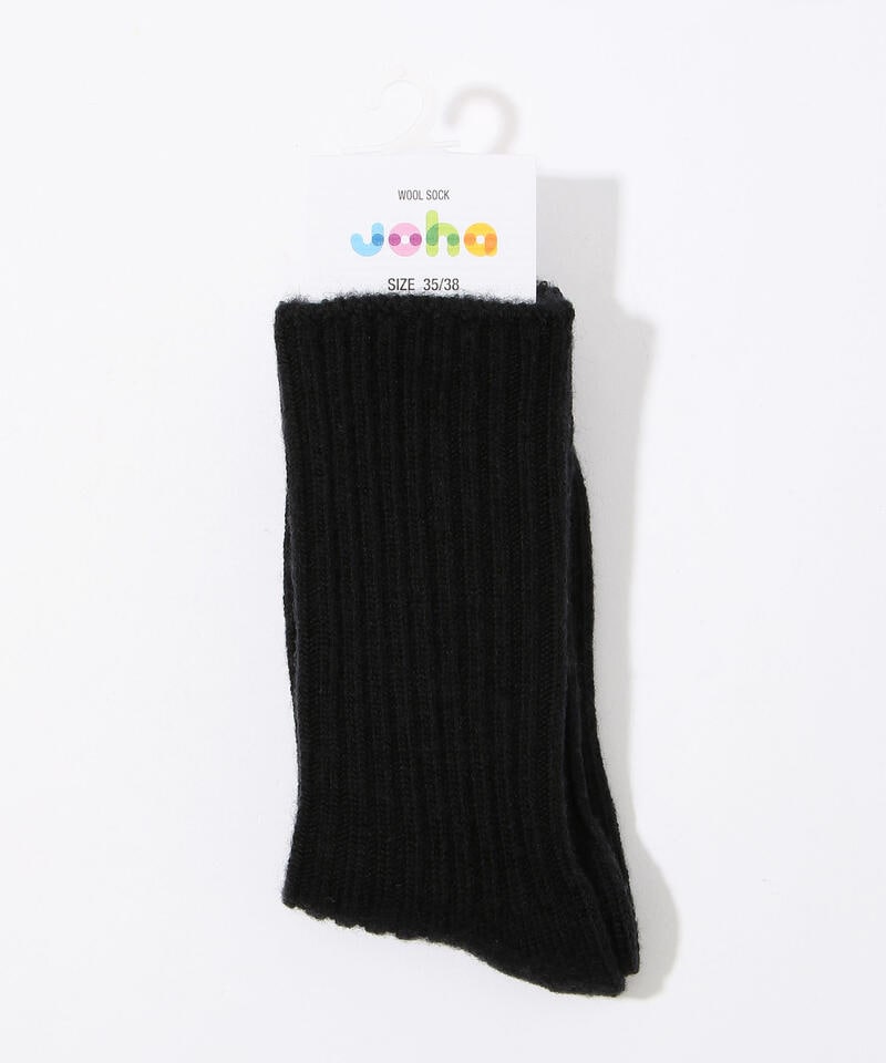 【ヨハ】ウールソックス/ブラック / メンズ レディース/Joha WOOL SOCKS詳細画像1