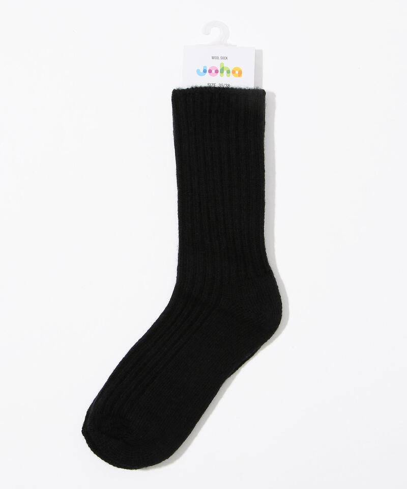 【ヨハ】ウールソックス/ブラック / メンズ レディース/Joha WOOL SOCKS