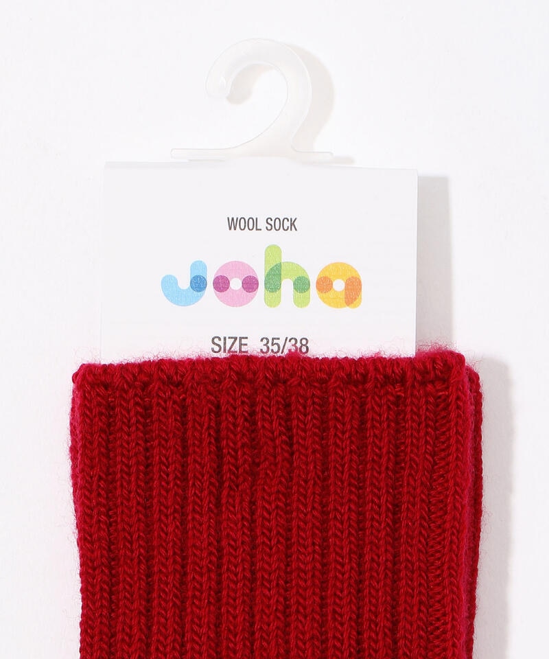【ヨハ】ウールソックス/レッド / メンズ レディース/Joha WOOL SOCKS詳細画像2