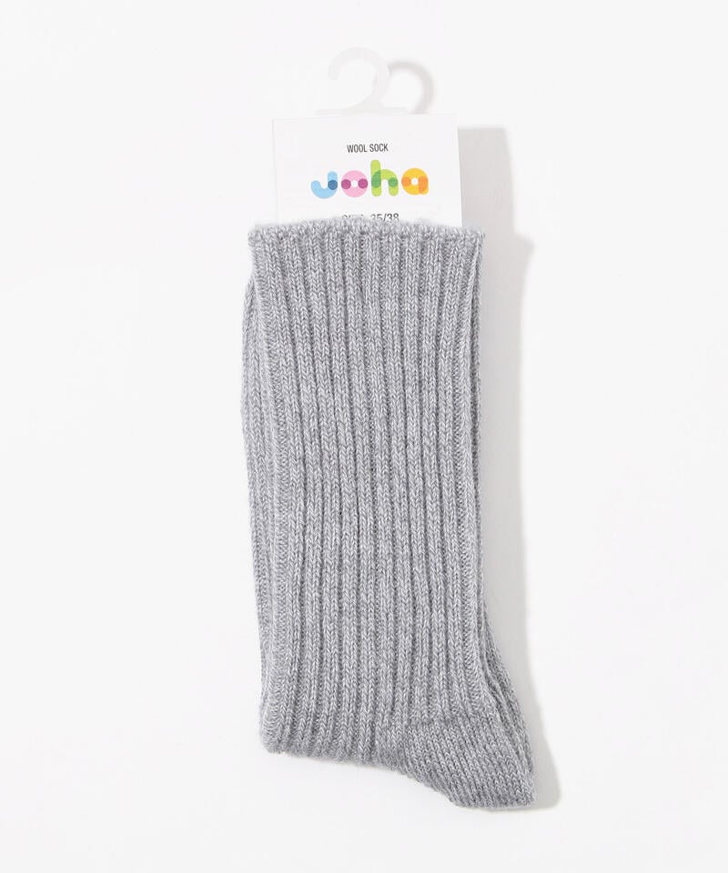 【ヨハ】ウールソックス/グレイメランジェ / メンズ レディース/Joha WOOL SOCKS詳細画像1