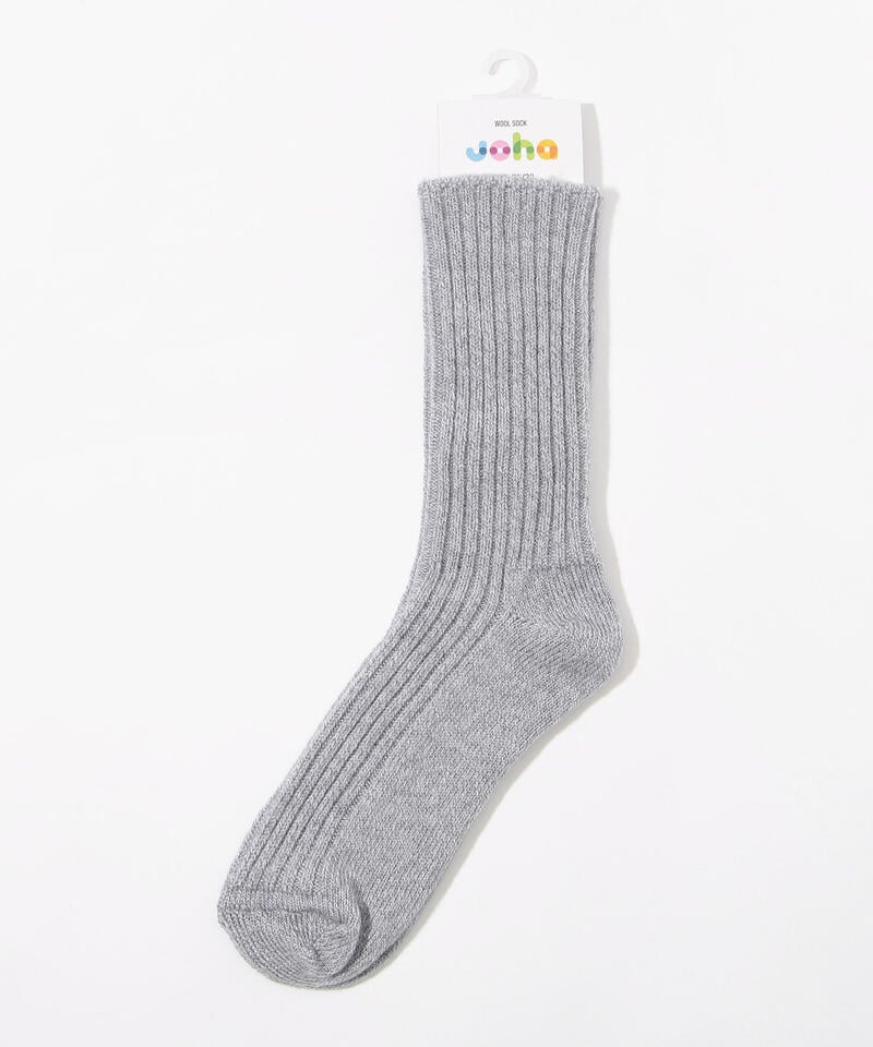 【ヨハ】ウールソックス/グレイメランジェ / メンズ レディース/Joha WOOL SOCKS