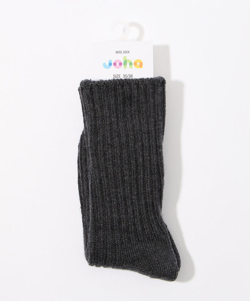【ヨハ】ウールソックス/アンスラジットメランジェ / メンズ レディース/Joha WOOL SOCKS詳細画像1