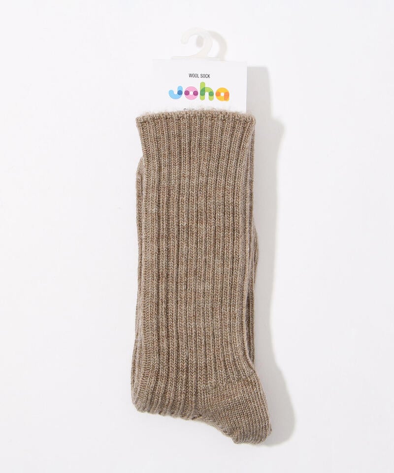 【ヨハ】ウールソックス/サンド メランジェ / メンズ レディース/Joha WOOL SOCKS詳細画像1