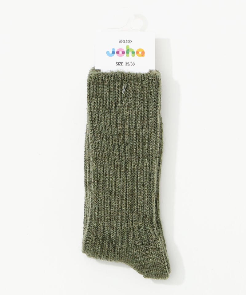 【ヨハ】ウールソックス/モス メランジェ / メンズ レディース/Joha WOOL SOCKS詳細画像1