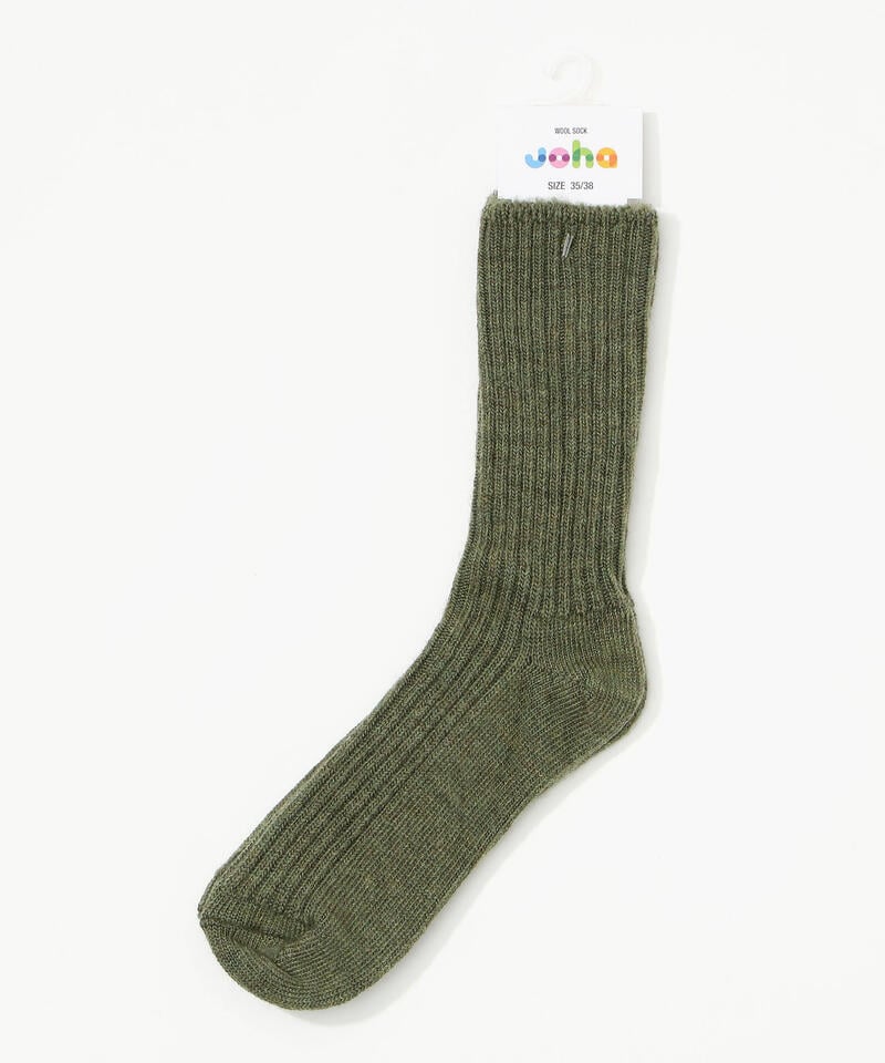 【ヨハ】ウールソックス/モス メランジェ / メンズ レディース/Joha WOOL SOCKS