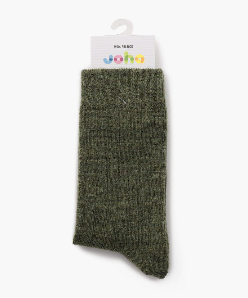 【ヨハ】リブ シン ソックス/モス ウール/靴下 メンズ レディース/Joha RIB THIN詳細画像1