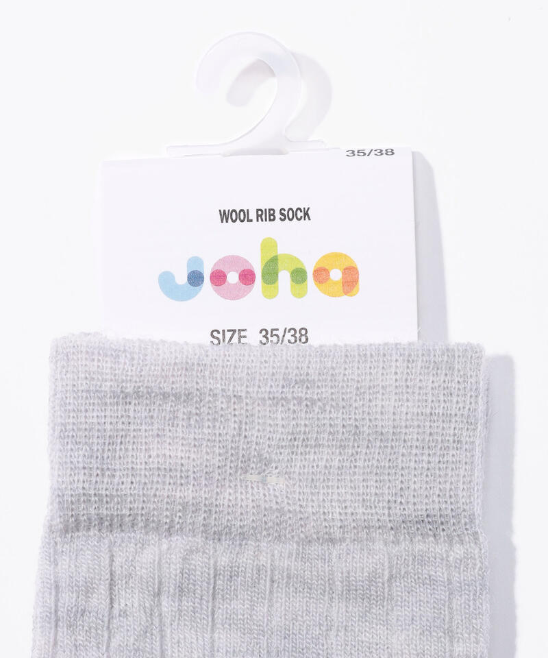 【ヨハ】リブ シン ソックス/グレー ウール/靴下 メンズ レディース/Joha RIB THIN詳細画像2