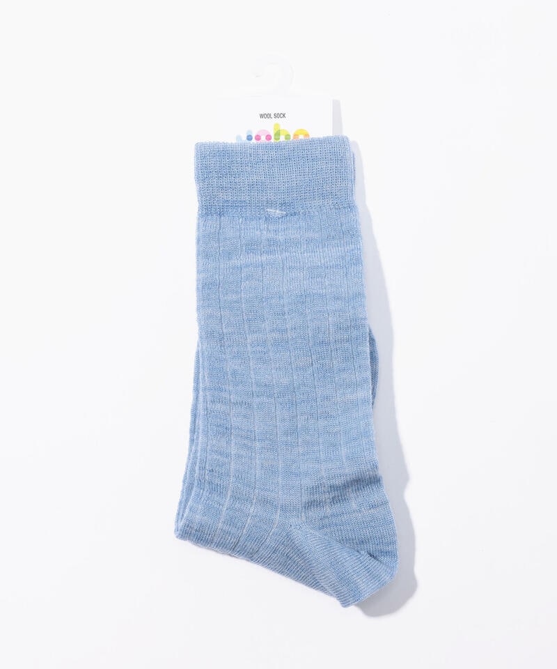 【ヨハ】リブ シン ソックス/ブルー ウール/靴下 メンズ レディース/Joha RIB THIN詳細画像1