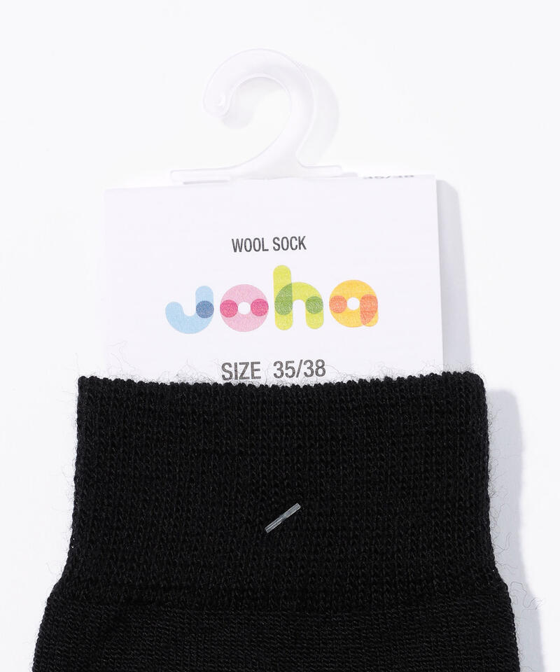 【ヨハ】シン ソックス/ブラック ウール/靴下 メンズ レディース/Joha THIN詳細画像2