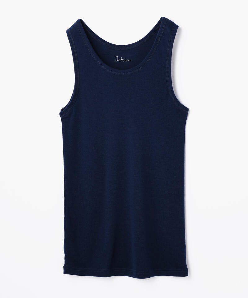 【ヨハ】メンズウール アンダーシャツ/ブルー ウール/ノースリーブ メンズ/Joha MENS WOOL UNDERSHIRT