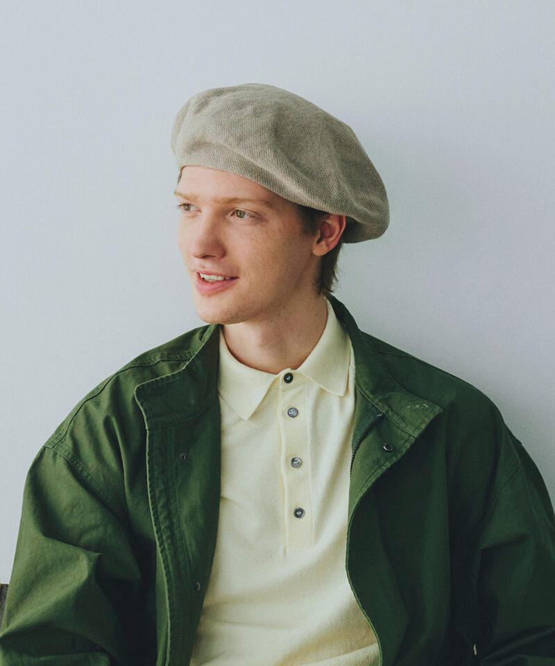 【ロレール】マキシプルムス/グレージュ コットン/ベレー メンズ レディース