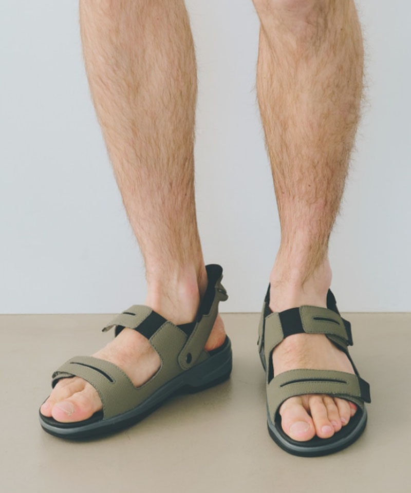 【オーソフィート】ネプチューン ミディアム/オリーブ マイクロファイバー/サンダル メンズ